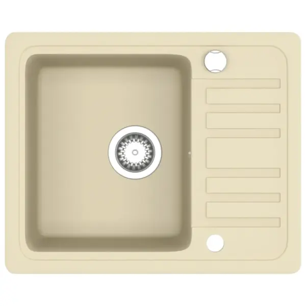 Ühepoolne graniitköögivalamu, beež, pealepaigaldatav, 575 x 460 mm – 2