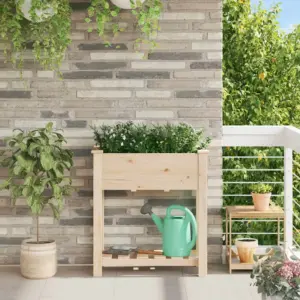 Aia istutuskast riiuliga, beež kuusepuit, 71 x 37 x 76,5 cm