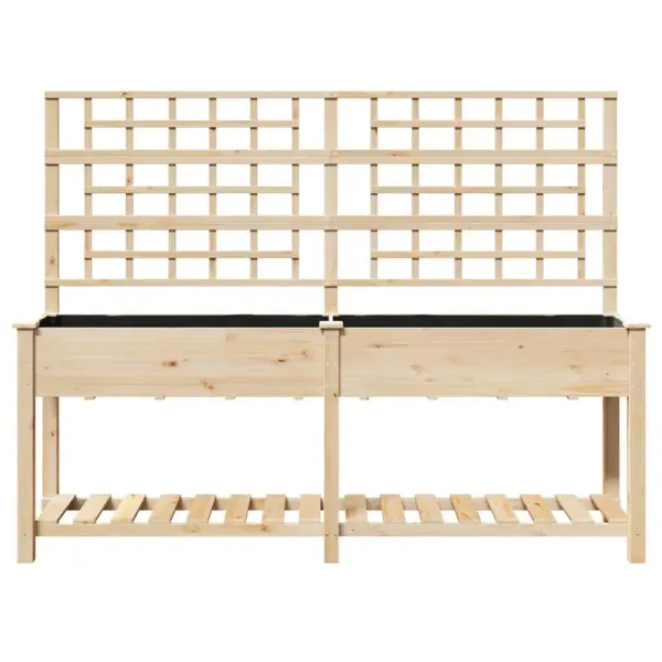Aia istutuskast trellise ja riiuliga, beež kuusepuit, 203,5 x 54 x 152,5 cm – 5