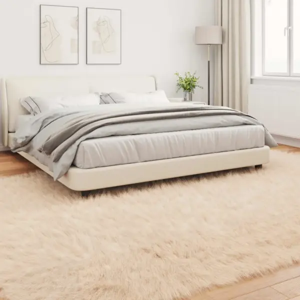 Kunstlambanaha vaip Tafalla, kõrge karvaga, beež, 200 x 280 cm, polüester – 4