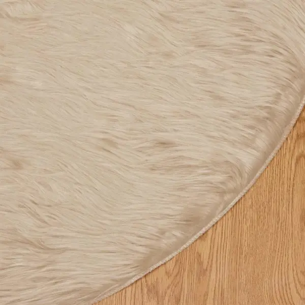 Ümmargune kunstlambanaha vaip Tafalla, beež, Ø 200 cm, polüester – 8