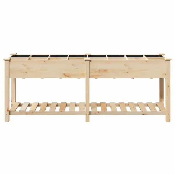 Aia istutuskast alumise riiuliga, beež kuusepuidust, 203,5 x 53 x 76,5 cm – 5