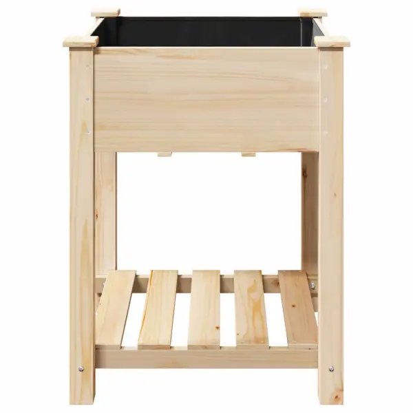 Aia istutuskast riiuliga, beež kuusepuidust, 60 x 60 x 76,5 cm – 5