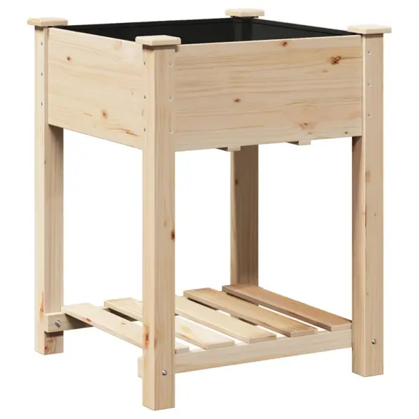 Aia istutuskast riiuliga, beež kuusepuidust, 60 x 60 x 76,5 cm – 7