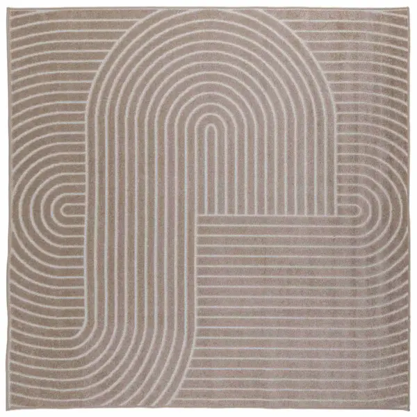 Beež kandiline põrandavaip Palmeras, libisemisvastane, 240 x 240 cm, polüester – 2