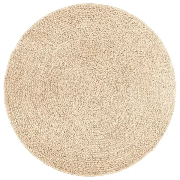 Beež ümmargune sise- ja õuevaip ZIZUR, džuudiefektiga, PP, UV-kindel, Ø 160 cm – 2