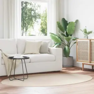 Beež ovaalne alavaip HUARTE libisemisvastase põhjaga, 140 x 200 cm, 100% polüester