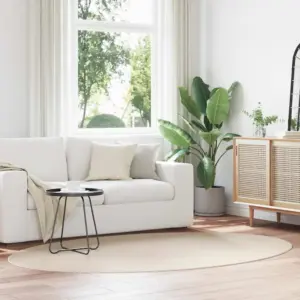 Ovaalne vaip libisemisvastase põhjaga, beež, 160 x 230 cm, 100% polüester, Huarte