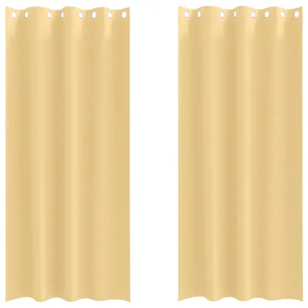 Pimendavad rõngastega kardinad, 2 tk, beež, 225 x 140 cm, polüster – 2