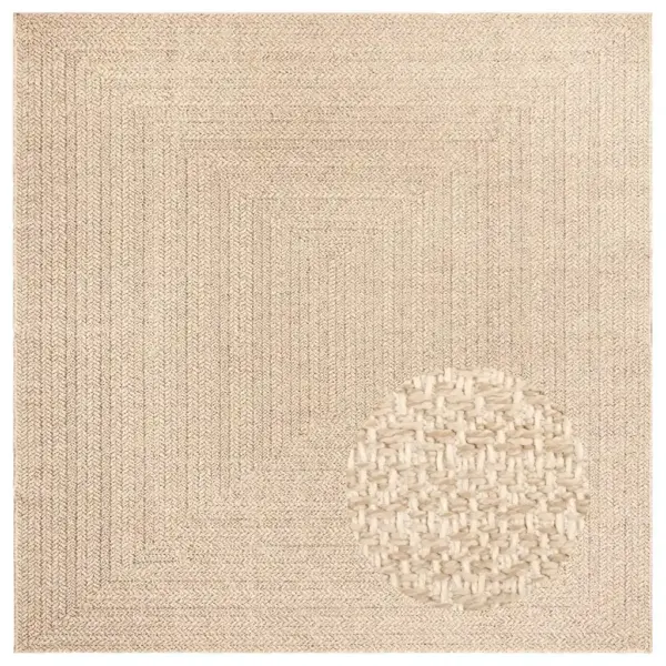 Beež sise- ja õuevaip džuudiefektiga, 240 x 240 cm, polüpropüleen, ZIZUR – 4