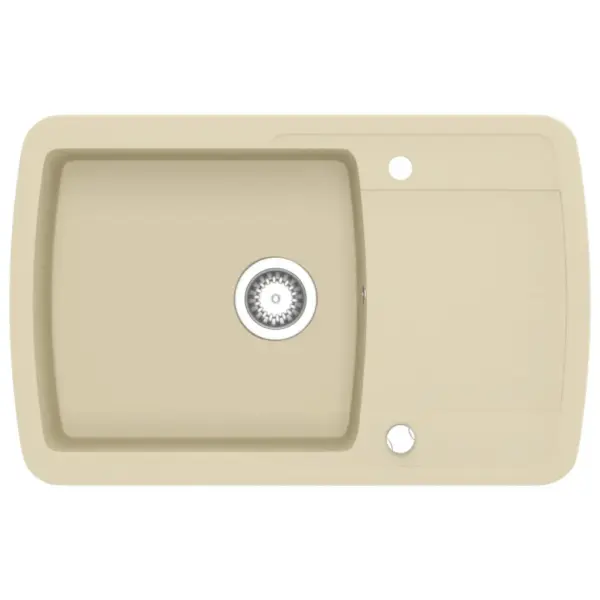 Ühekausiline graniidist köögivalamu, beež, 780 x 500 mm – 2