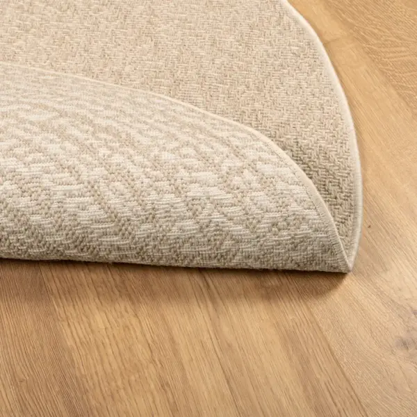 Ümmargune džuudi välimusega vaip ZIZUR, beež, tuppa ja õue, Ø 90 cm – 4