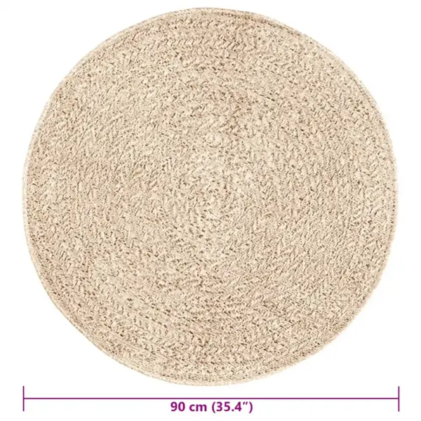 Ümmargune džuudi välimusega vaip ZIZUR, beež, tuppa ja õue, Ø 90 cm – 8