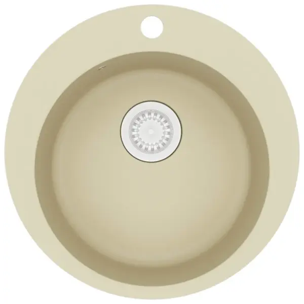 Ümmargune ühepoolne graniitköögivalamu, beež, 505 x 505 mm, pealepaigaldatav – 2