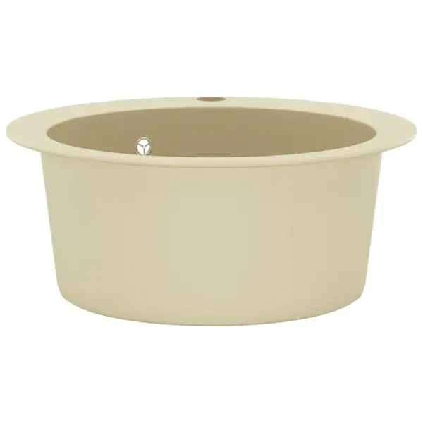 Ümmargune ühepoolne graniitköögivalamu, beež, 505 x 505 mm, pealepaigaldatav – 5