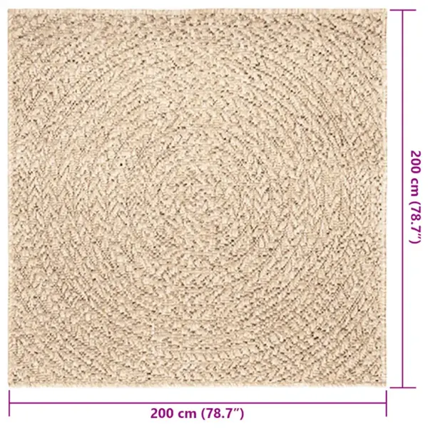 Ümmargune vaip ZIZUR tuppa ja õue, beež, 200 cm, džuudi välimusega – 7