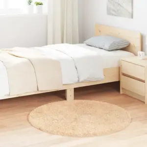 Ümmargune kõrge narmaga Shaggy vaip NAVARRA, beež, 100 x 100 cm, 100% polüester