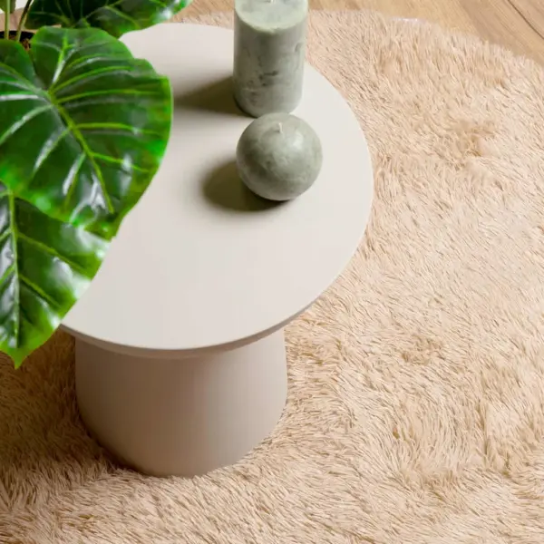 Kõrge narmaga ümmargune Shaggy vaip NAVARRA, beež, 240 x 240 cm, polüester – 8