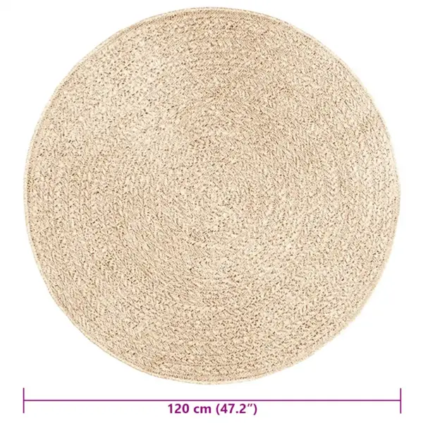 Beež ümmargune vaip ZIZUR tuppa ja õue, džuudiefektiga, Ø 120 cm – 8