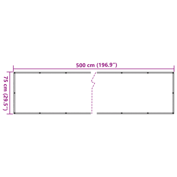 Veekindel rõdusirm privaatsuse tagamiseks, beež oxford-kangas, 75 x 500 cm – 6