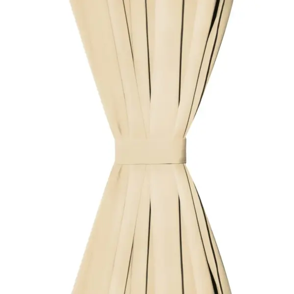 Beežid mikrosatiinist kardinad aasadega, 2 tk, 140 x 225 cm – 3