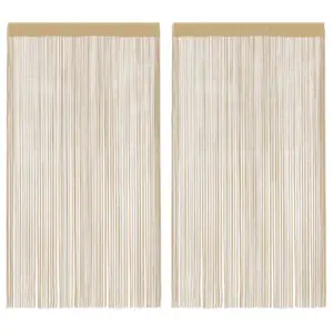 Beežid nöörkardinad uksele ja aknale, 2 tk, 140 x 250 cm