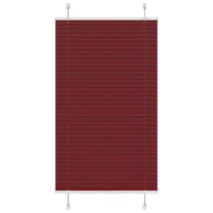 Plisseeritud ruloo privaatsuskaitsega, bordoopunane, 80 x 150 cm, 100% polüester