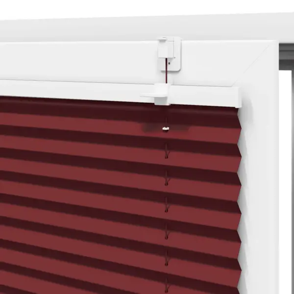 Plisseeritud ruloo privaatsuskaitsega, bordoopunane, 80 x 150 cm, 100% polüester – 9