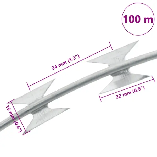 Tsingitud terasest BTO-22 okastraat turvaaiale, hõbedane, 100 m – 5