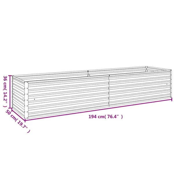 Corten-terasest aiapeenar 194 x 50 x 36 cm, roostepruun – 7