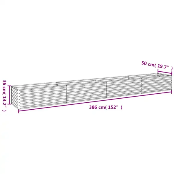 Corten terasest aiapeenar, roostepruun, 386 x 50 x 36 cm – 7