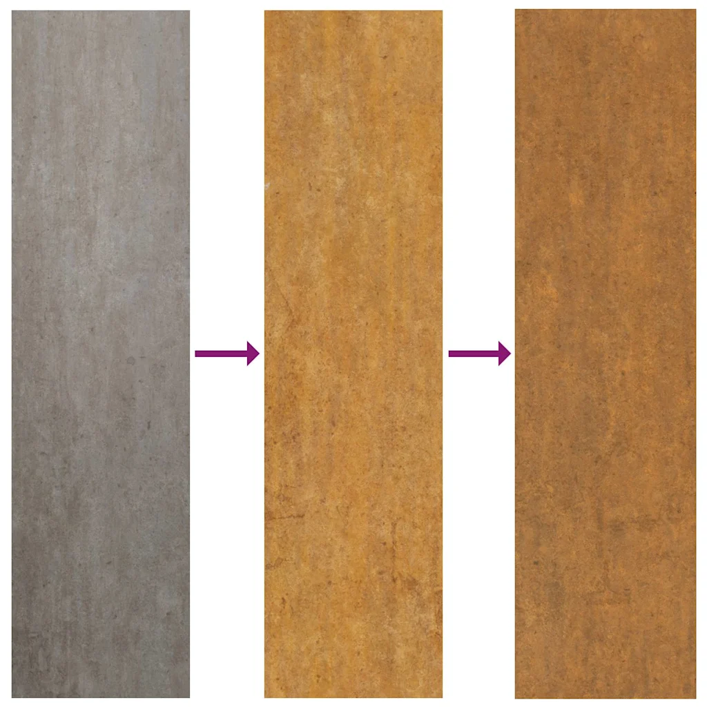 Corten terasest kõrgpeenar, roostepruun, 196 x 50 x 69 cm