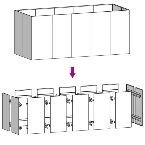Corten-terasest taimekast, roostevärvi, 200 x 80 x 80 cm – 6