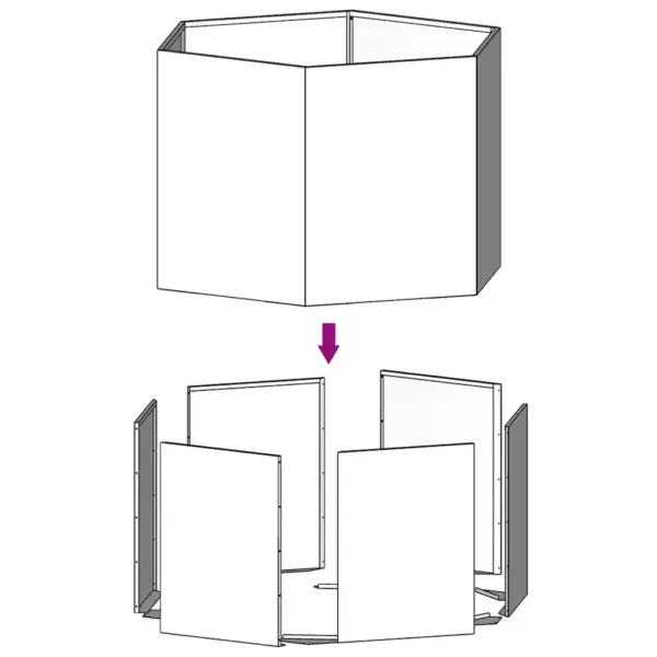 Corten-terasest taimekast, roostevärvi, 40 x 40 x 45 cm, põhjata – 8