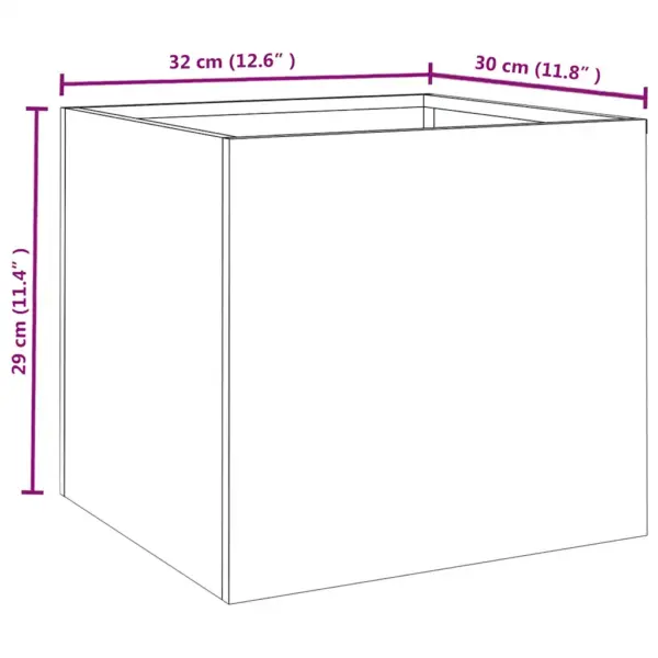 Corten terasest taimekastid, 2 tk, roostes pruun, 32 x 30 x 29 cm – 12