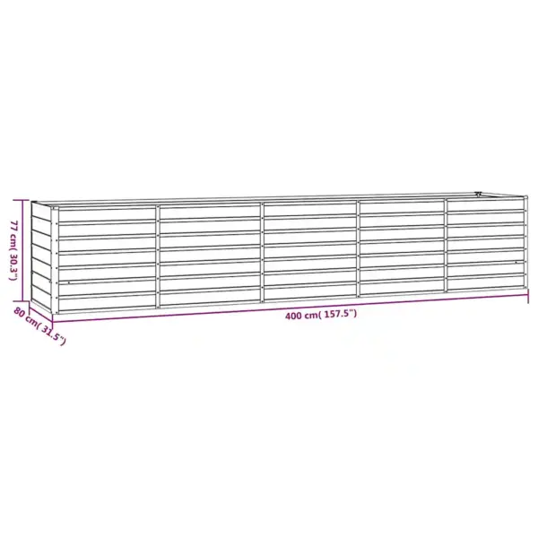 Aia taimekast Corteni terasest, roostevärvi, 400 x 80 x 77 cm – 8