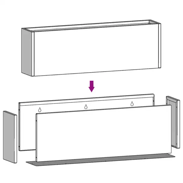 Seinale kinnitatavad taimekastid, 2 tk, roostes Corteni teras, 53 x 10 x 17 cm – 8