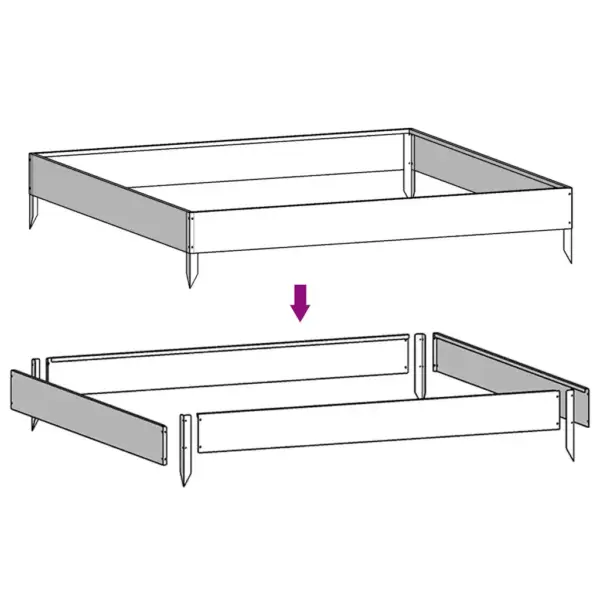 Taimekast Corteni terasest, roostes, 100 x 100 x 26 cm – 6
