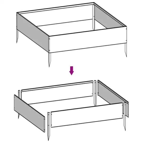 Corteni terasest roostevärvi taimekast, 100 x 100 x 33,5 cm – 6