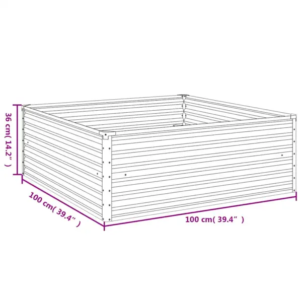 Corteni terasest taimekast, roostes, 100 x 100 x 36 cm - 7