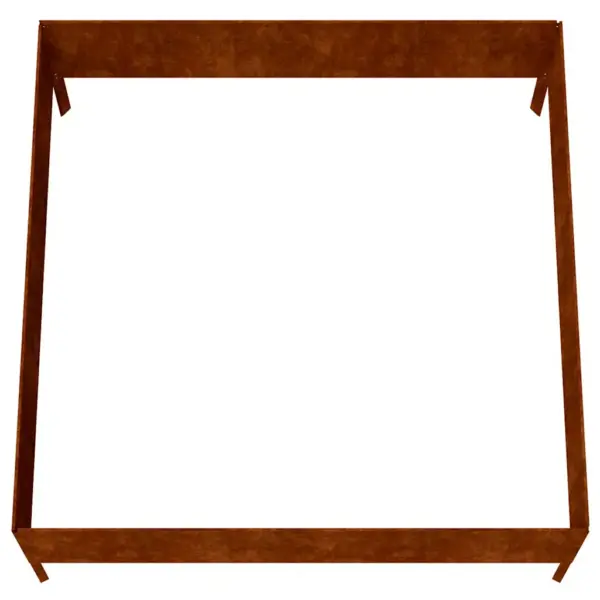 Corteni terasest taimekast avatud põhjaga, roostevärvi, 100 x 100 x 41 cm – 5