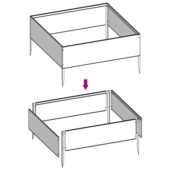Corteni terasest taimekast avatud põhjaga, roostevärvi, 100 x 100 x 41 cm – 6