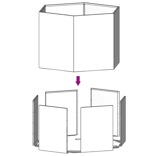 Corteni terasest taimekast, roostevärvi, 60 x 60 x 45 cm – 9