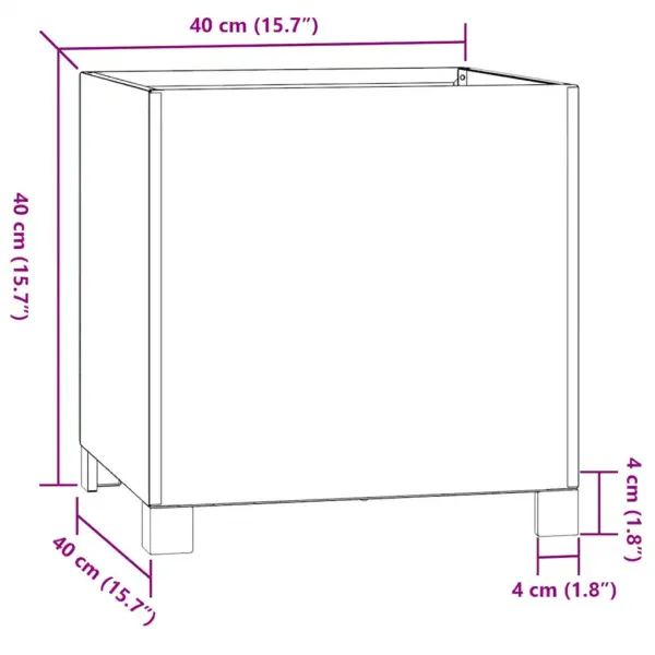 Corteni terasest jalgadega taimekast, roostes, 40 x 40 x 40 cm – 11