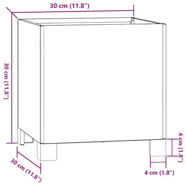 Corteni terasest jalgadel taimekast, roostevärvi, 30 x 30 x 30 cm – 11