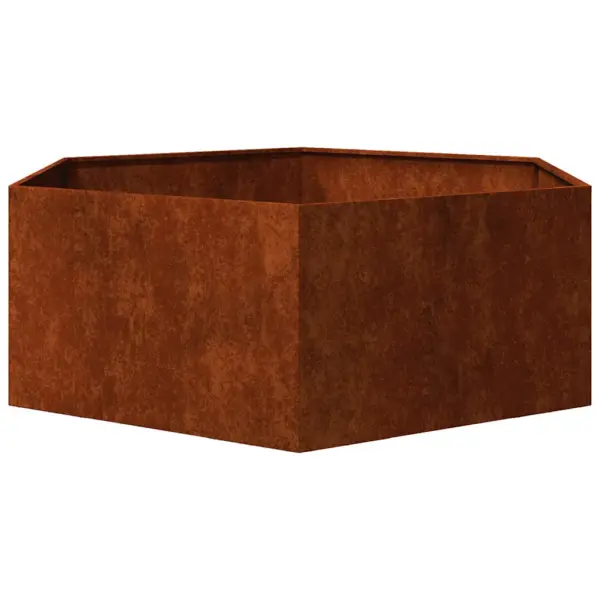 Õue taimekast Corteni terasest, roostes, 138 x 120 x 45 cm – 5