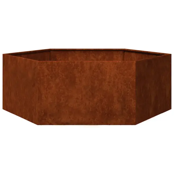 Õue taimekast Corteni terasest, roostes, 138 x 120 x 45 cm – 7