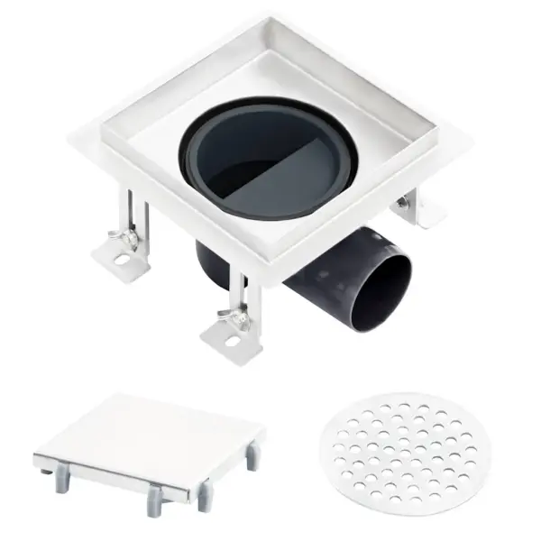 Duši äravoolusüsteem kahepoolse kattega, roostevaba teras, 15 x 15 cm – 6