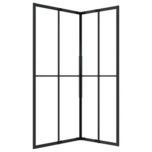 Dušikabiin musta alumiiniumraamiga, läbipaistev ESG-klaas, 90 x 70 x 180 cm – 4