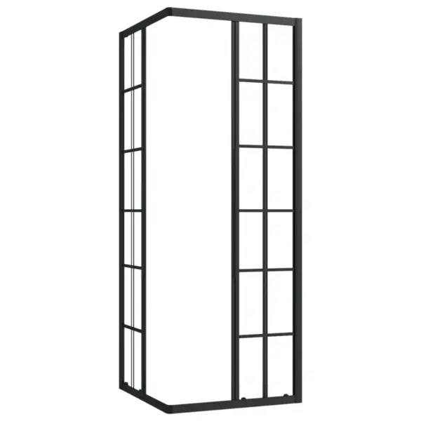 Dušikabiin musta ruudustikuga ESG-turvaklaasist, 80 x 80 x 180 cm – 5